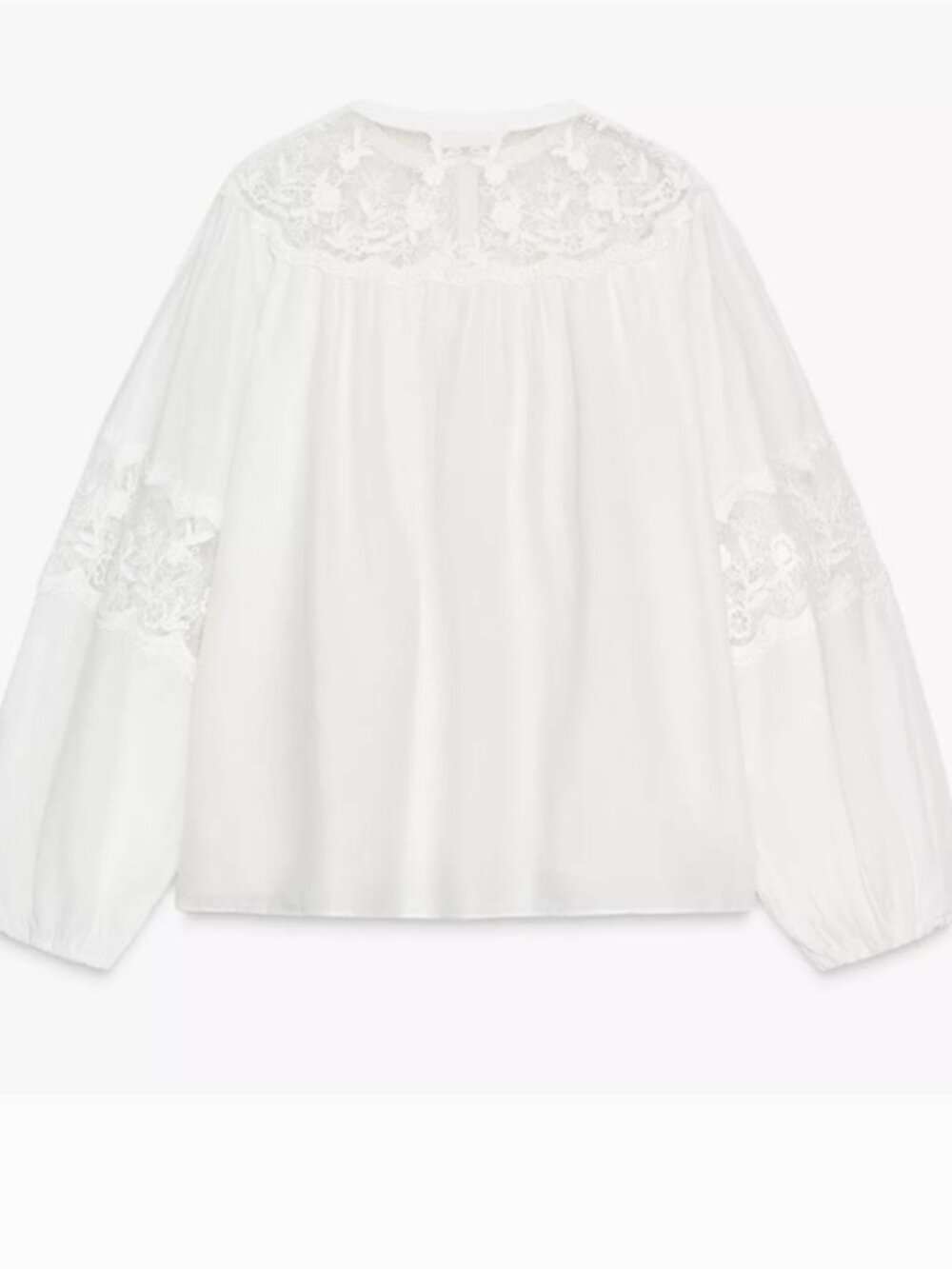 ZARA ZW COLLECTION EMBROIDERED SHIRT Zara White Floral Lace Blouse NWT - Picture 8 of 10